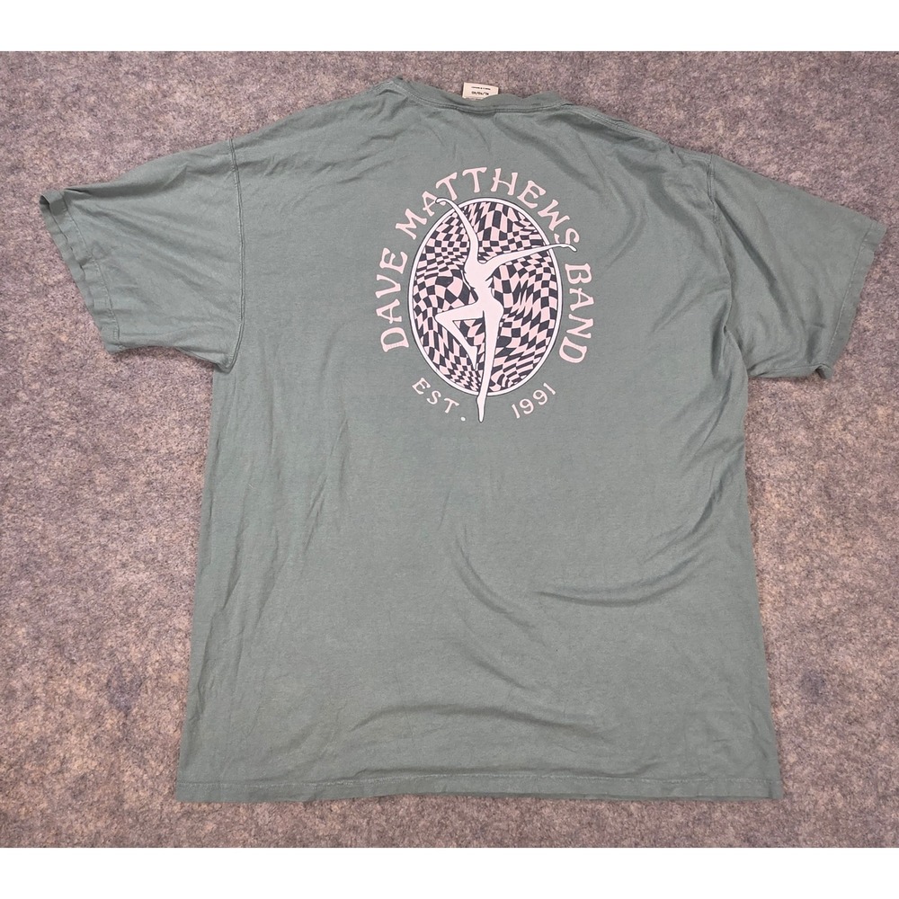 Dave Matthews Band DMB Fire Dancer Graphic T-Shirt XL Green ComfortWash Est 1991